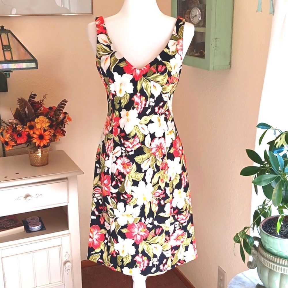 Jones New York Signature Tropical Dress, Hawaii, Coastal Cowgirl